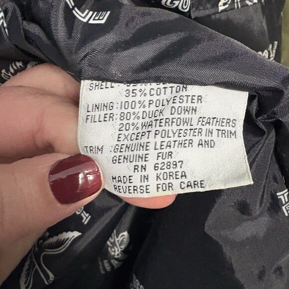 Vintage Triple F.A.T. Goose Puffer Coat Parka Jacket Sz 16/18 XL Fur Lined Hood - Picture 9 of 13